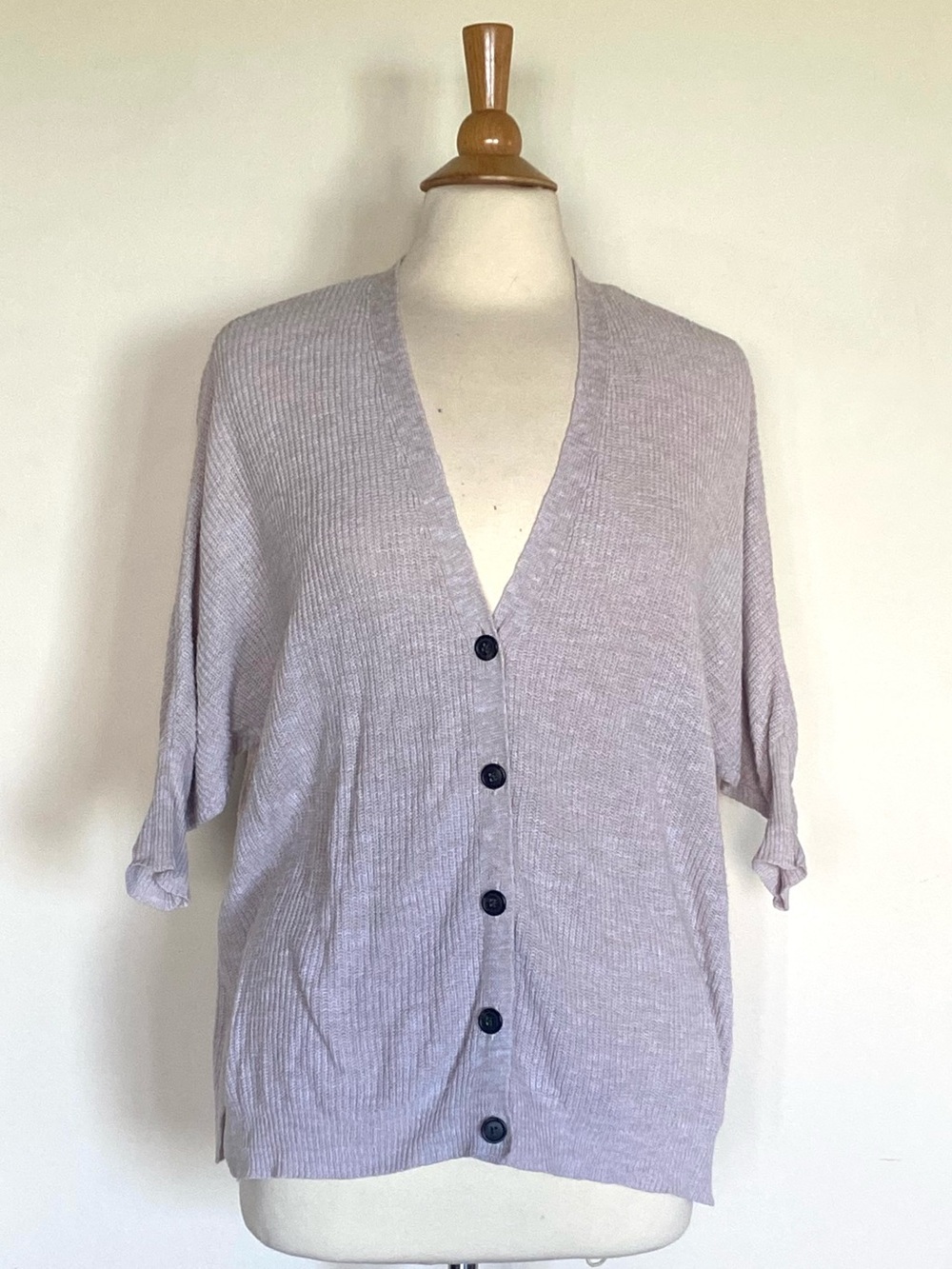American Eagle Outfitters Beige V-Neck Button Front Women's Sweater Sz XS / am